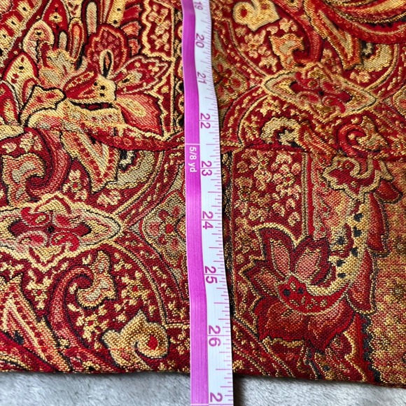 Vintage CJ Banks Womens 2X Plus Size Paisley Tapestry Vest Zip Up Red Gold Boho - Picture 10 of 13